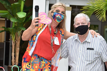 resident and employee groove party