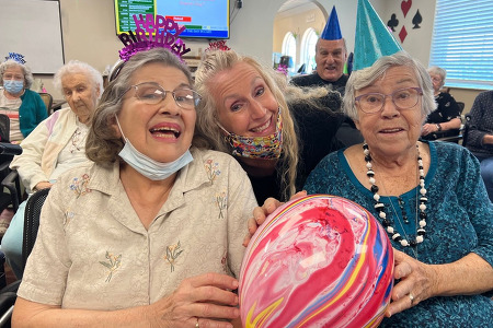 Residents celebrating birthday
