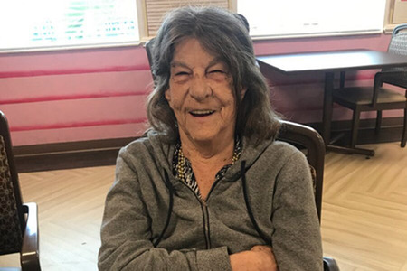 Happy Resident Playing Bingo