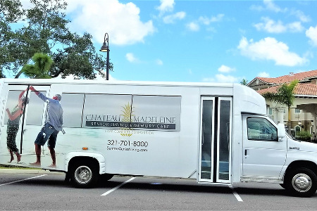 Large white transportation vehicle 