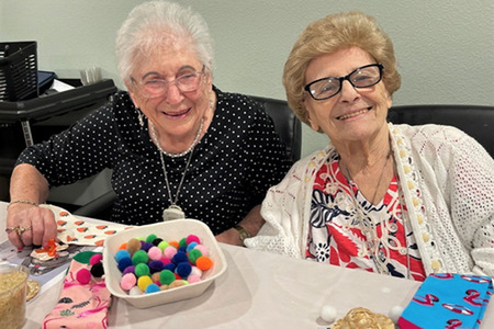 happy women in art room