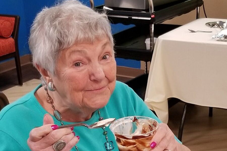 Happy Resident with Ice Cream