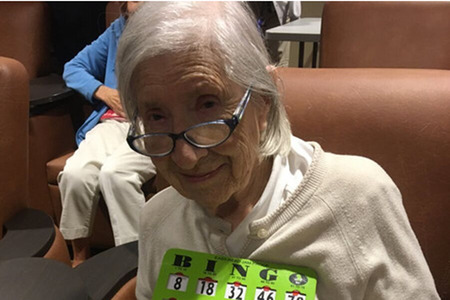 Happy Resident at Bingo Night