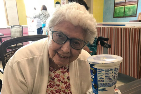 Happy Resident Playing Bingo