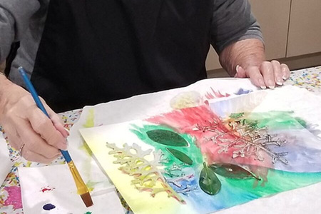 Resident Making Crafts