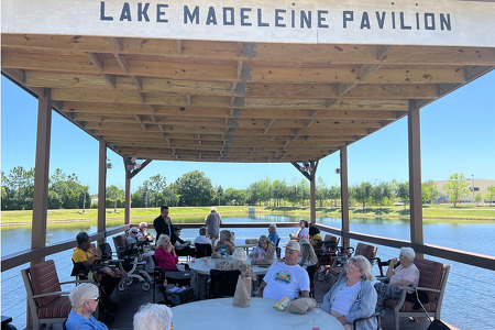 Residents enjoying lunch at Lake Madeleine Pavilion